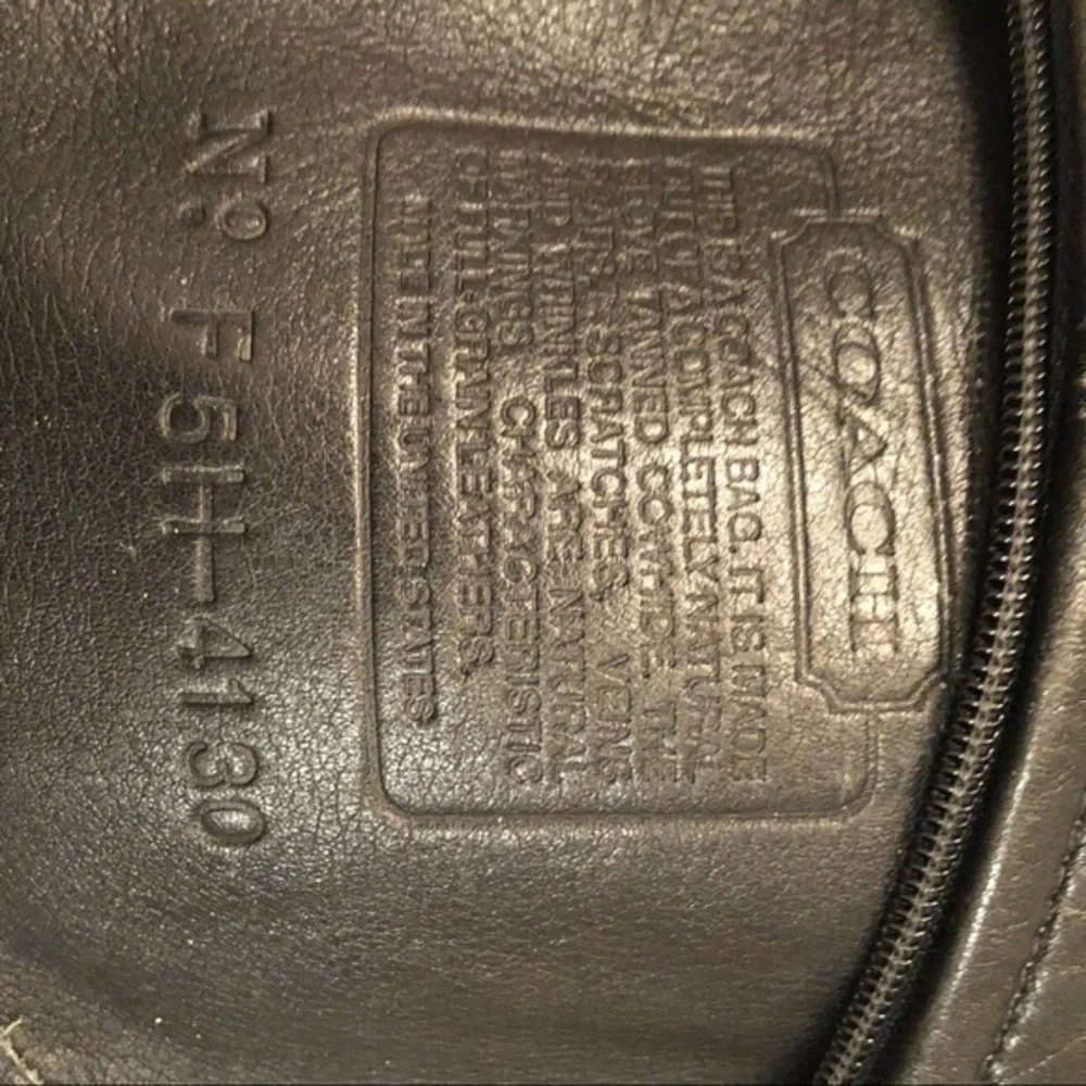 Coach vintage black leather mini duffle bucket bag